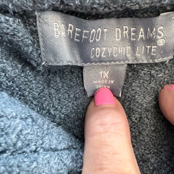 Like New Barefoot Dreams Cozy Chic Lite Plus Size 1/2 Zip Sweater - Picture 9 of 10